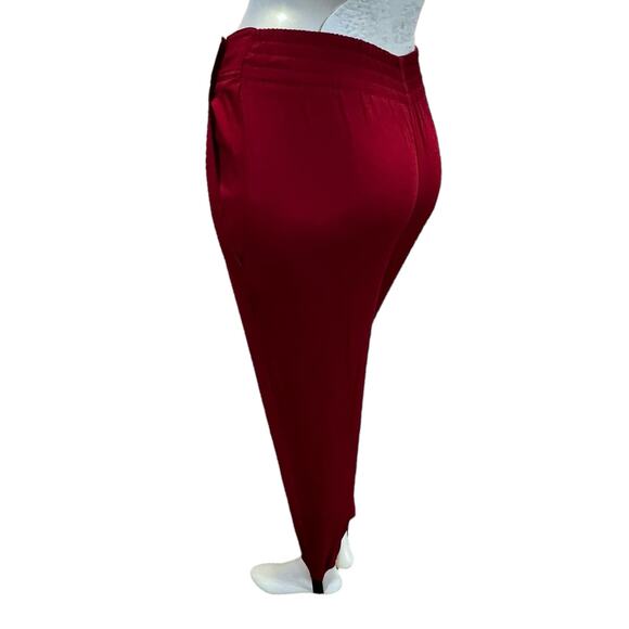Vintage 90s CHAUS Red Stirrup Pants High Waist Pleated Rayon Blend Size 8 - Picture 16 of 16